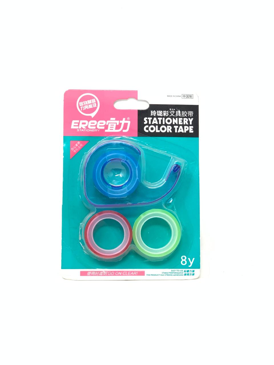 3 Rolls colored Tape and Refillable Dispenser