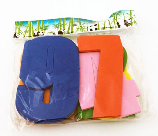 رغوة ملونة حرفية بأرقام إنجليزية