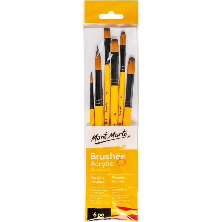 Mont Marte Acrylic Brushes Signature 6pc