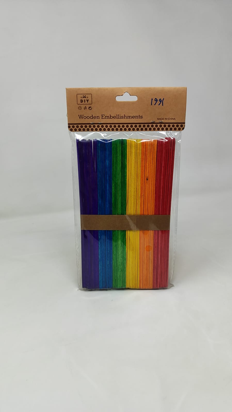 Multicolor Natural Wooden Ice Cream Popsicle Sticks 18cm size for DIY color option