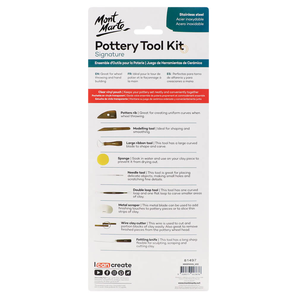Mont Marte Pottery Tool Set 10