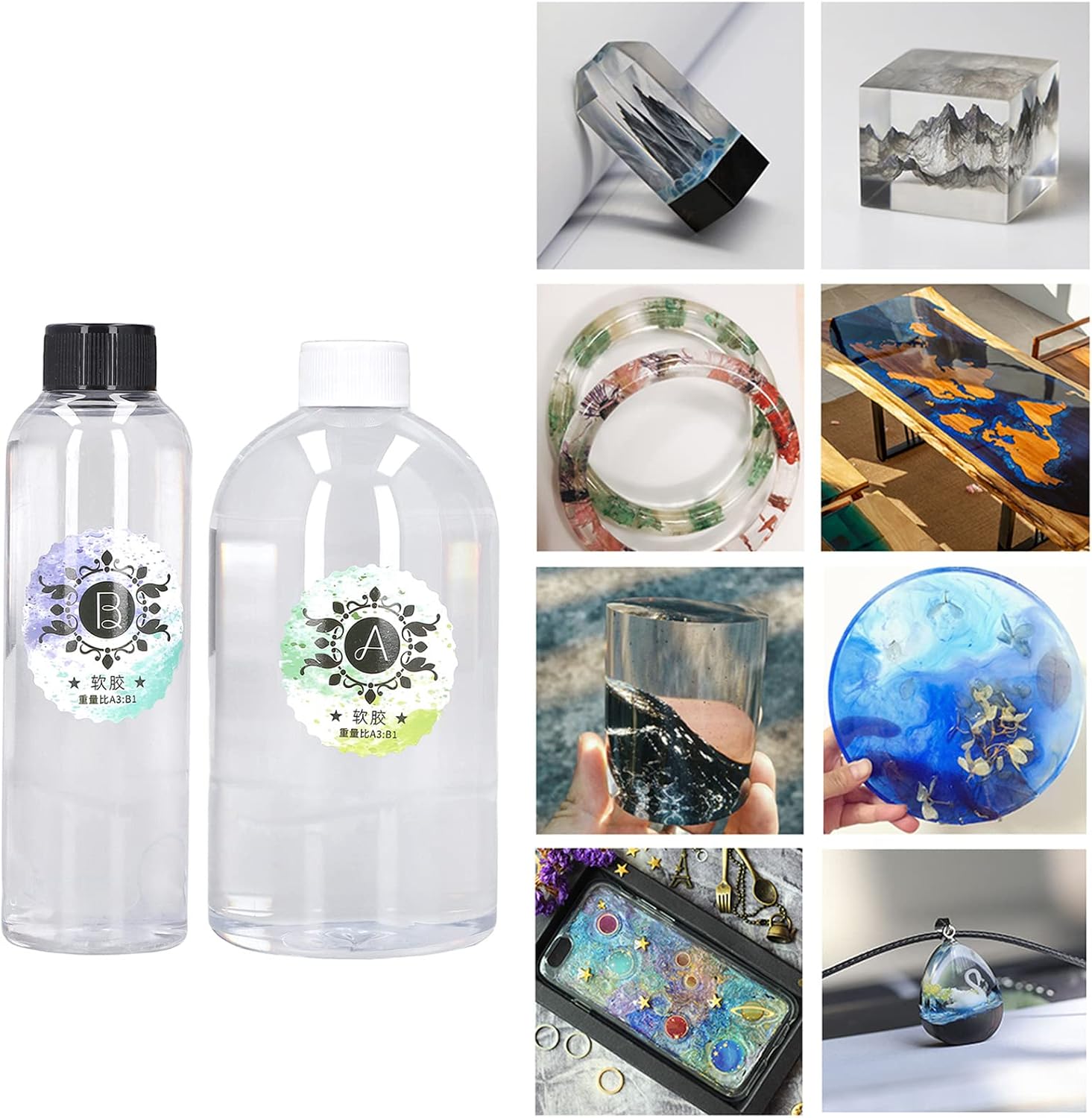 چەسپی A 750ml و چەسپی B 250ml ئیپۆکسی ڕوون