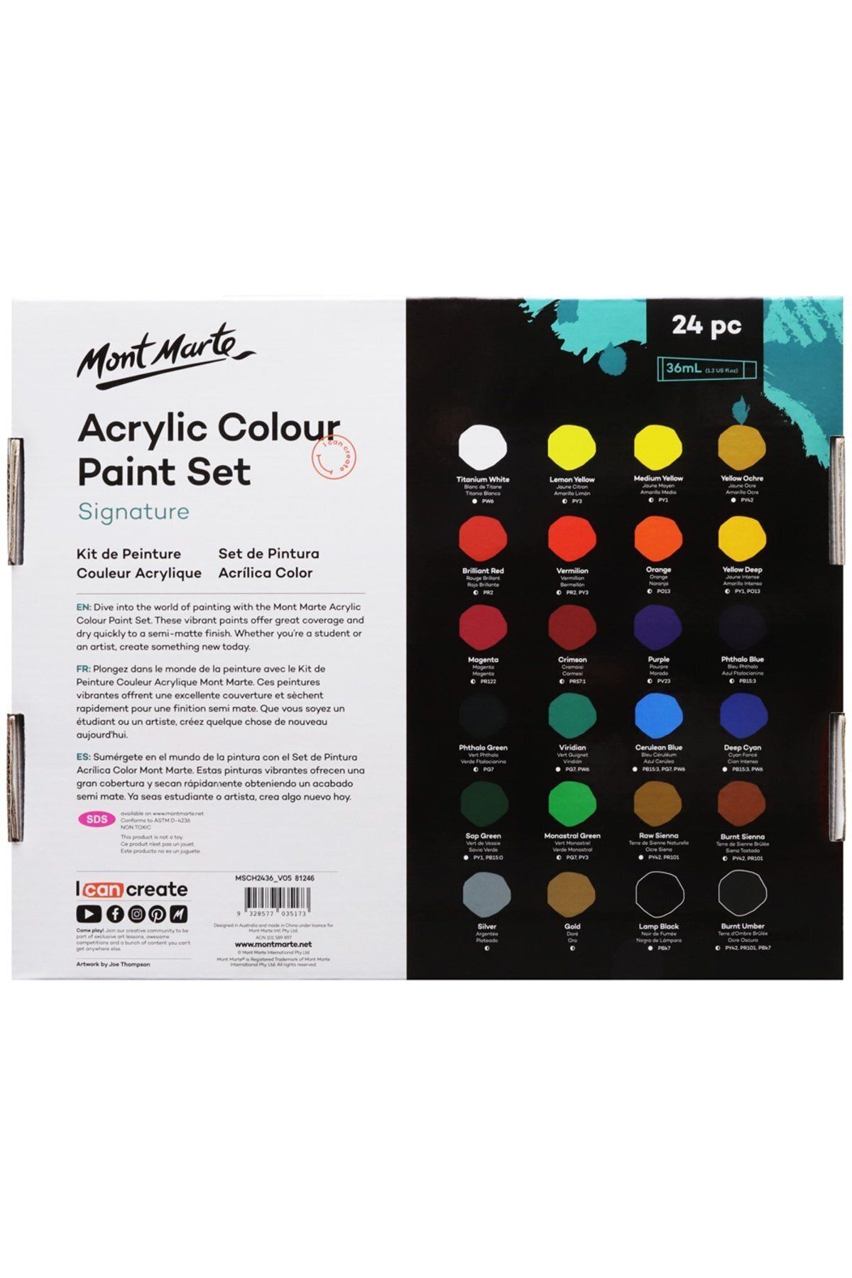 Acrylic Colour Paint Set Signature 24pc x 36ml