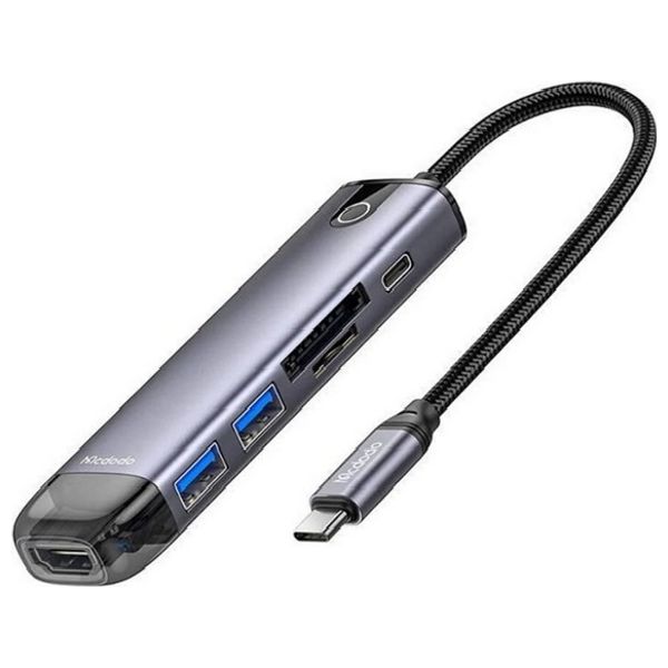 MCDODO 6-in-1 USB-C Hub 15cm HU-7740 Grey