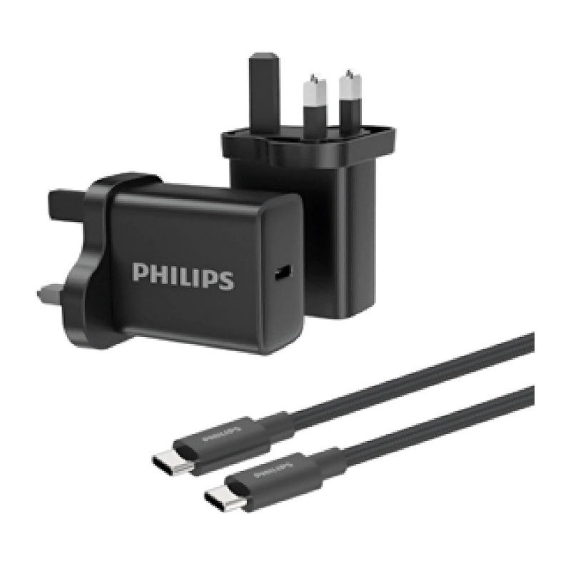 Philips Wall charger 30W with cable C-C DLP5312NB Black color option