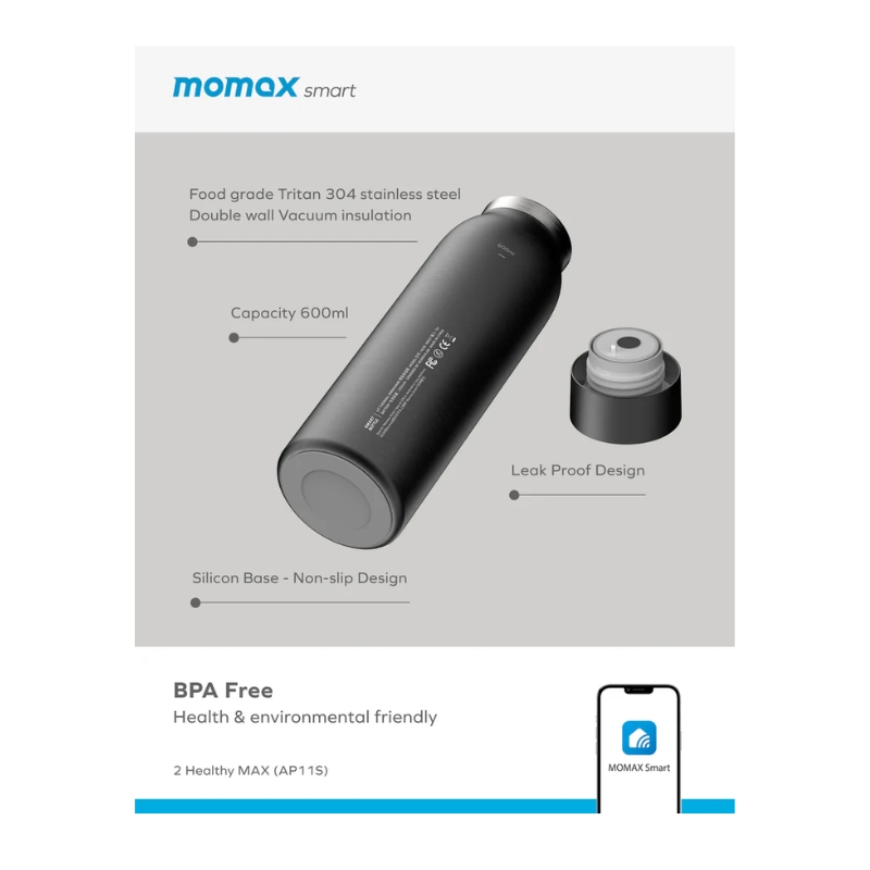 MOMAX Smart Bottle IoT Thermal Drinkware