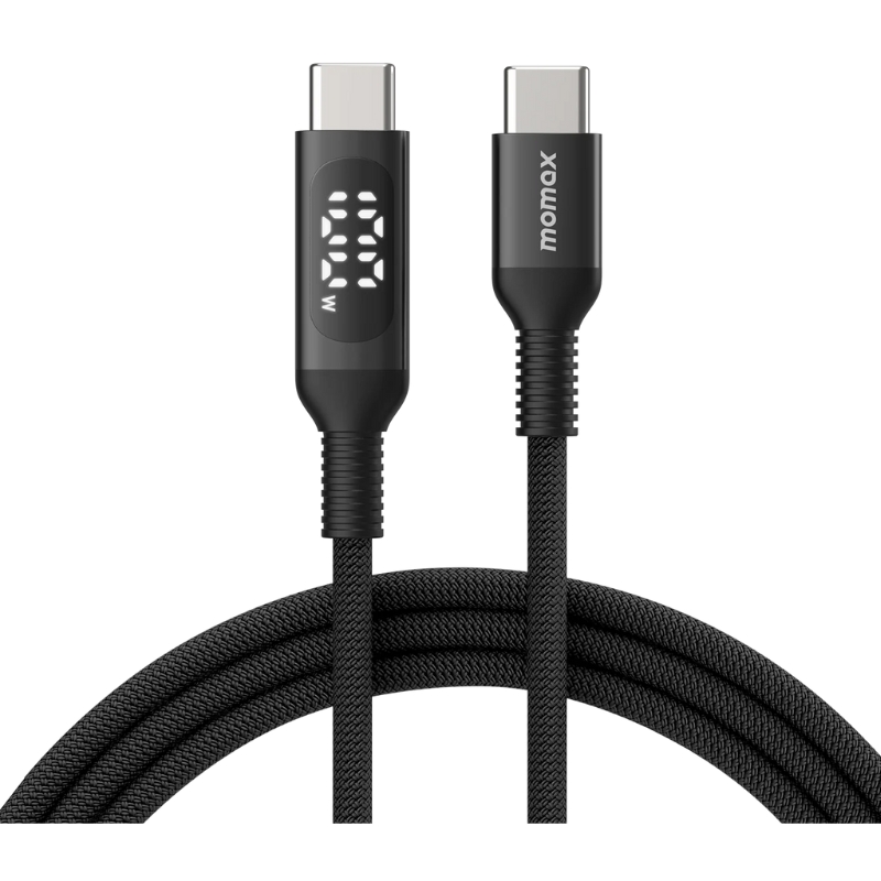 Momax ELITELINK 1.2m کێبڵی USB-C بۆ USB-C لەگەڵ شاشەی LED