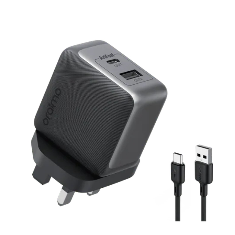 Oraimo 33W GaN Charger with 60W L to C Cable - Black