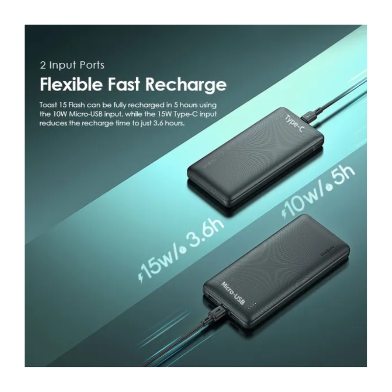 باور بانك Oraimo Toast 15 Flash 10000mAh للشحن السريع