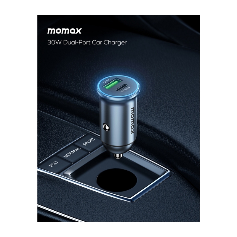 Momax MoVe 30W Dual-Port Car Charger