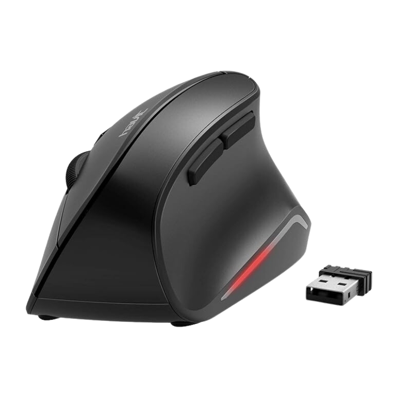 ماوس لاسلكي عمودي أسود من هافيت