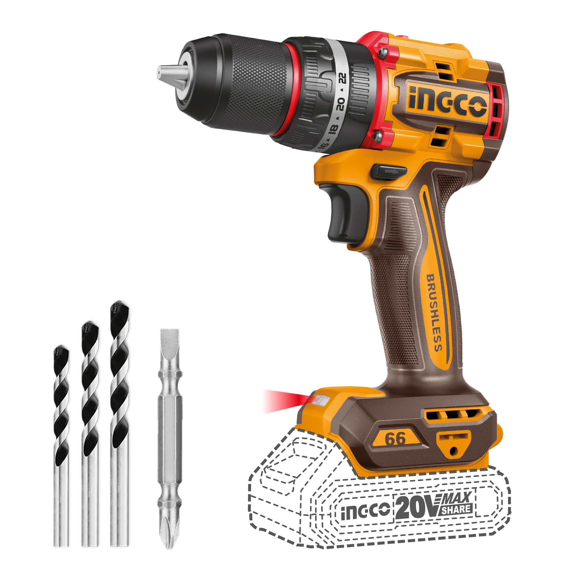 Compact Brushless Cordless Drill 66NM
