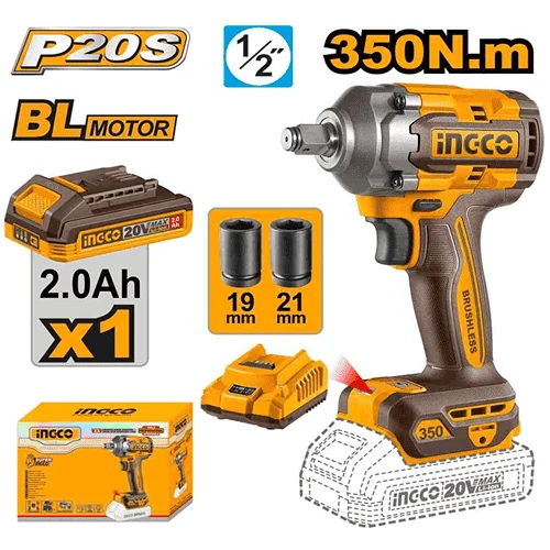 دريل شحن لقم 350 نيوتن 20 فولت 1بطارية 2 امبير