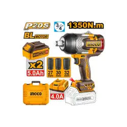 Cordless impact wrench 1750NM 20V 2 Pcs 8.0Ah battery pack