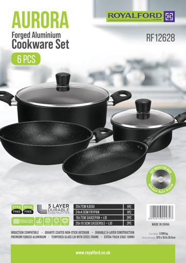 Royalford Aurora 6-piece Forged Aluminum Cookware Set