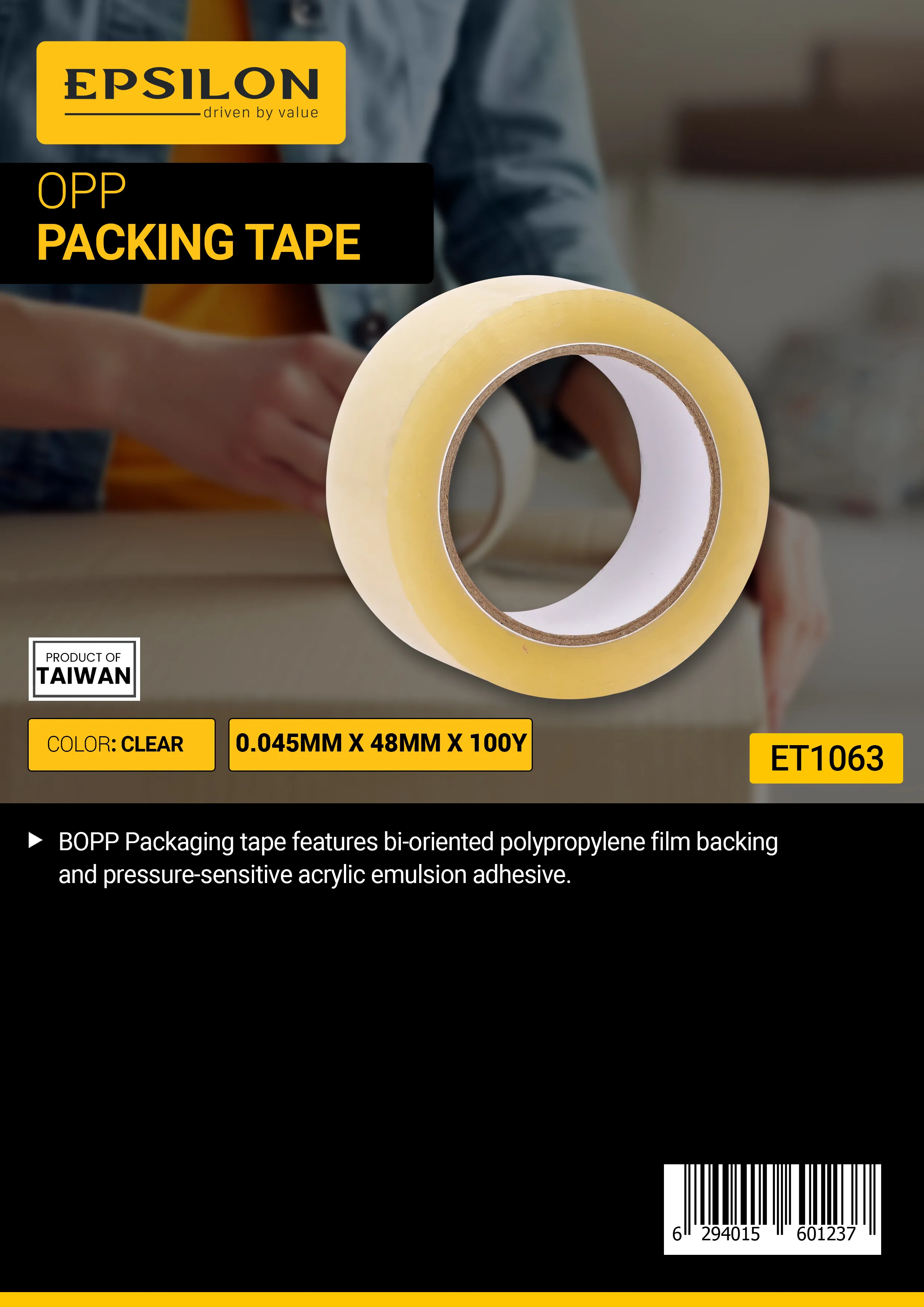 Epsilon OPP Packing Tape 0.045 MM X 48 MM X 100 Y