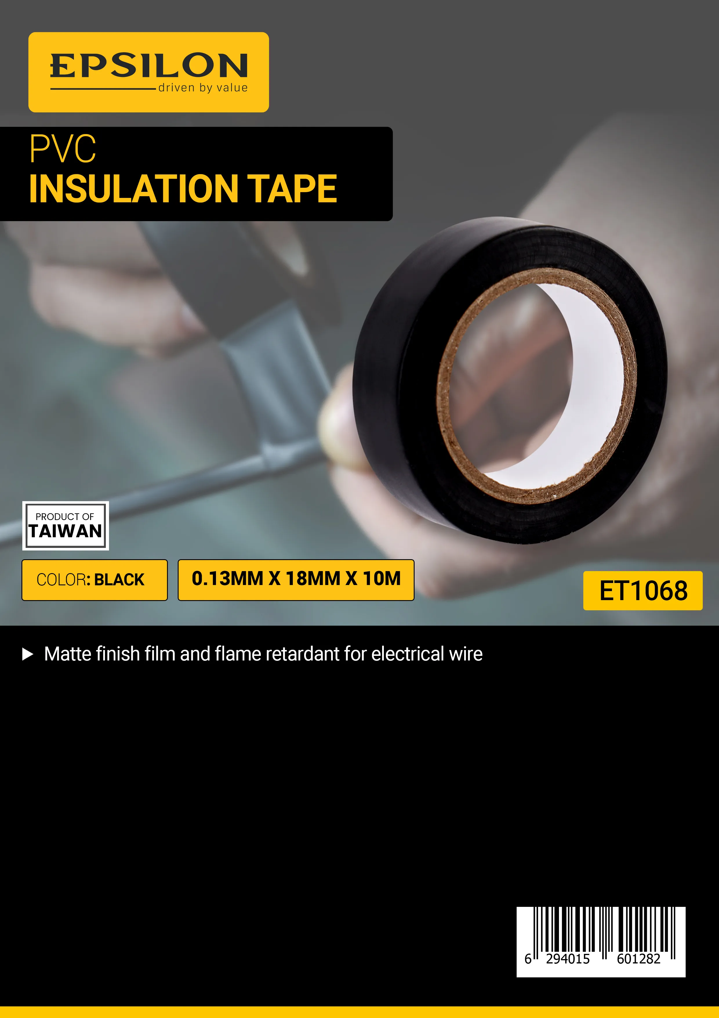 Epsilon PVC Insulation Tape 0.13 MM X 18 MM X 10 M