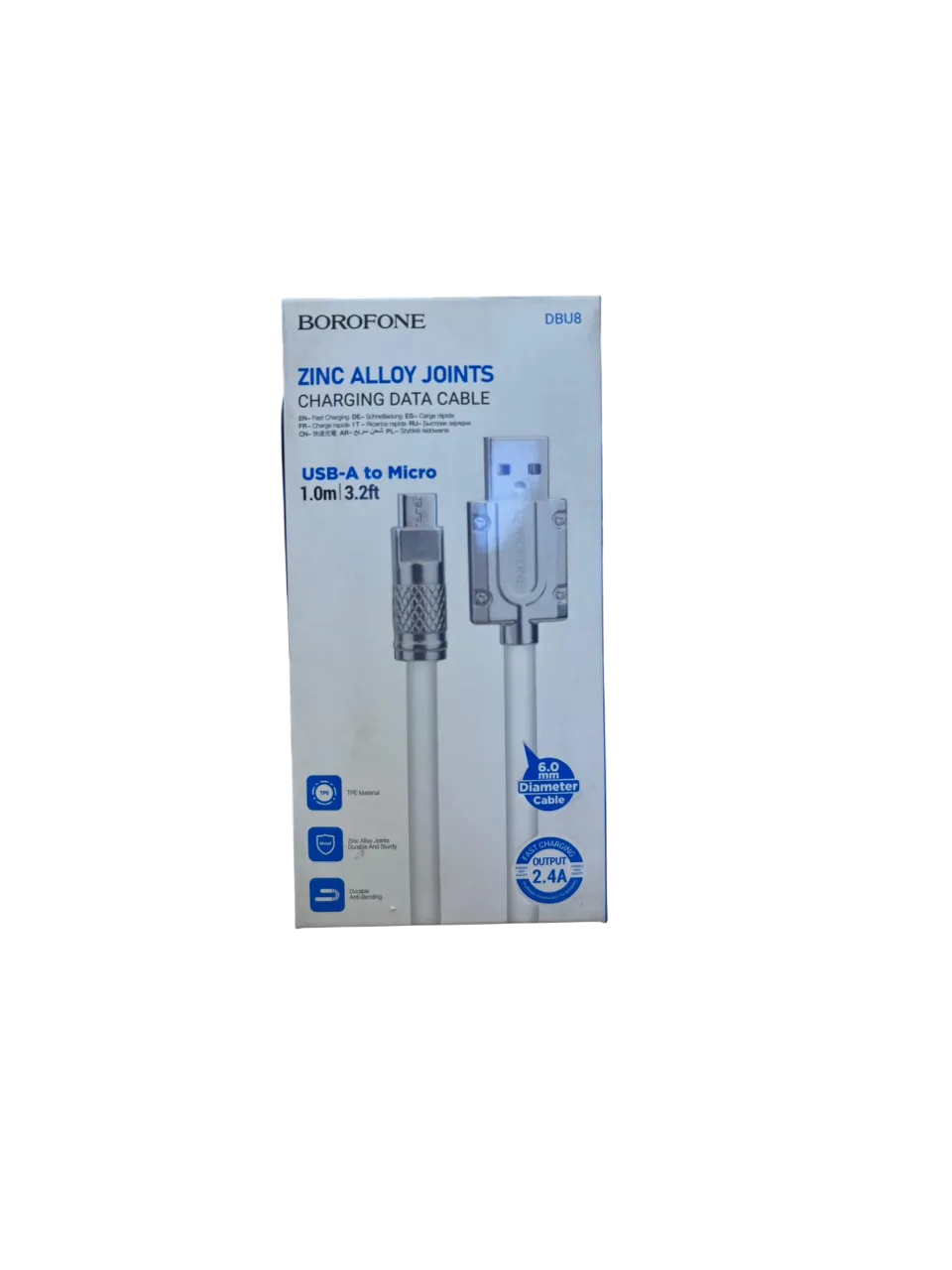 Borofone DBU8 Zinc Alloy Joints Charging Data Cable 2.4A