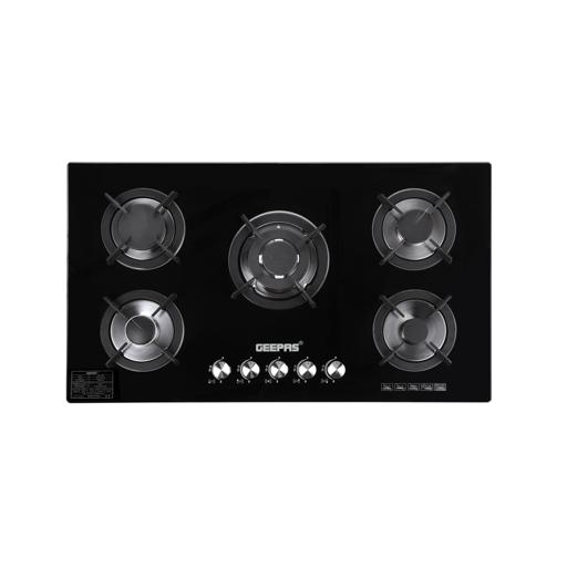 Geepas Glass Gas Hob 5 Burner Glass Stove
