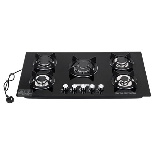 Geepas Glass Gas Hob 5 Burner Glass Stove