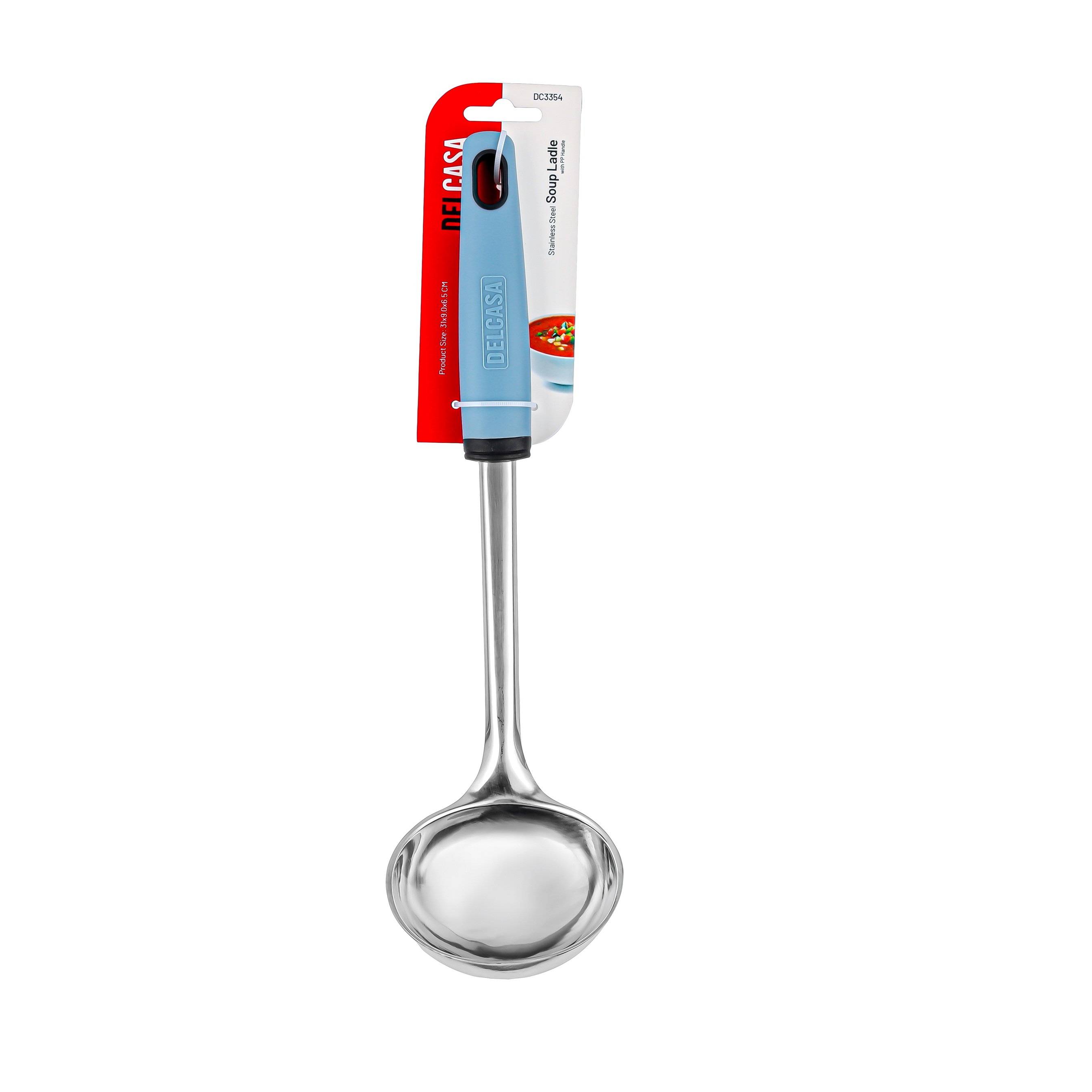 Delcasa Stainless steel Soup Ladle/ Silver and Blue