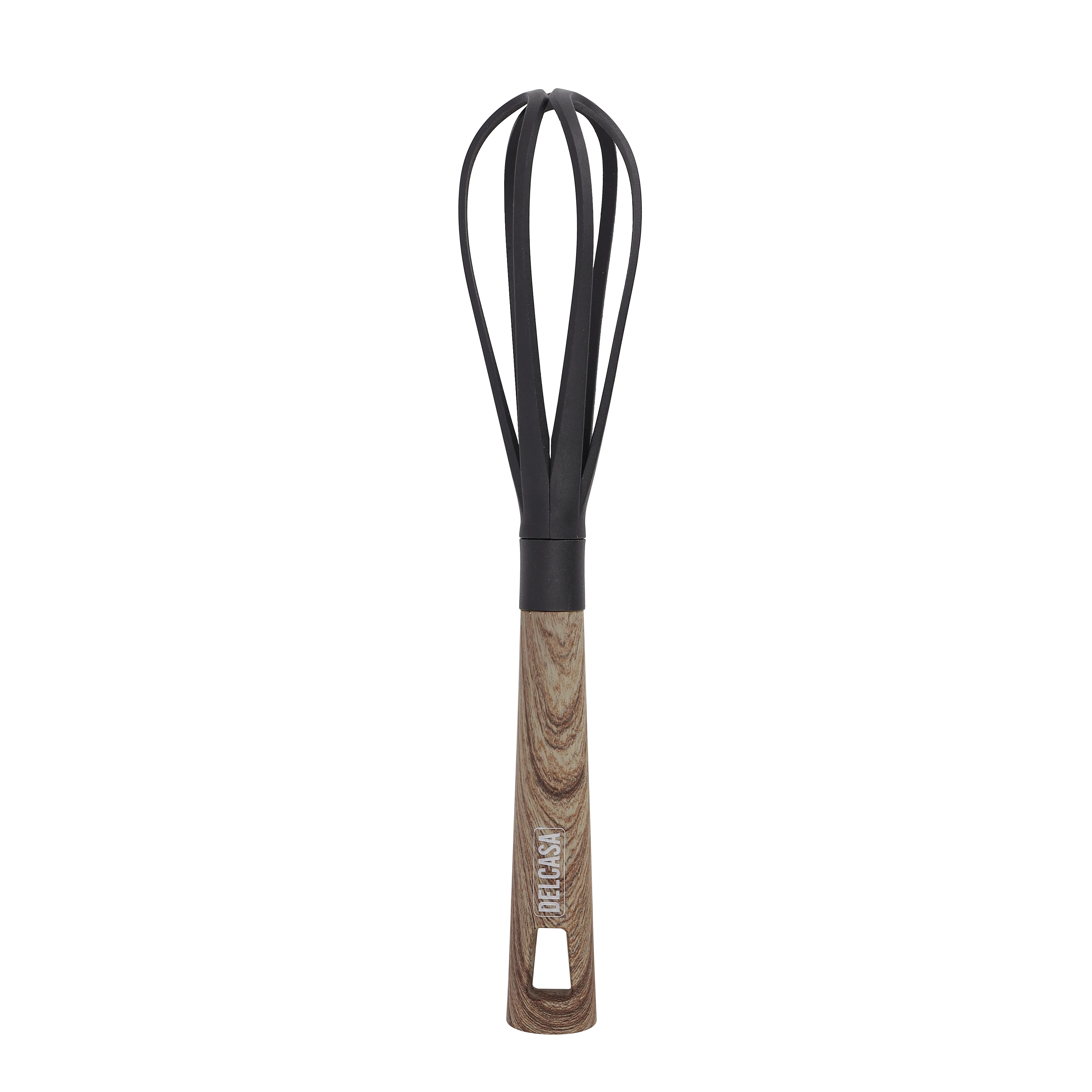Delcasa Nylon Whisk-Nylon Head with a PP Handle with a Wooden Finish image 4
