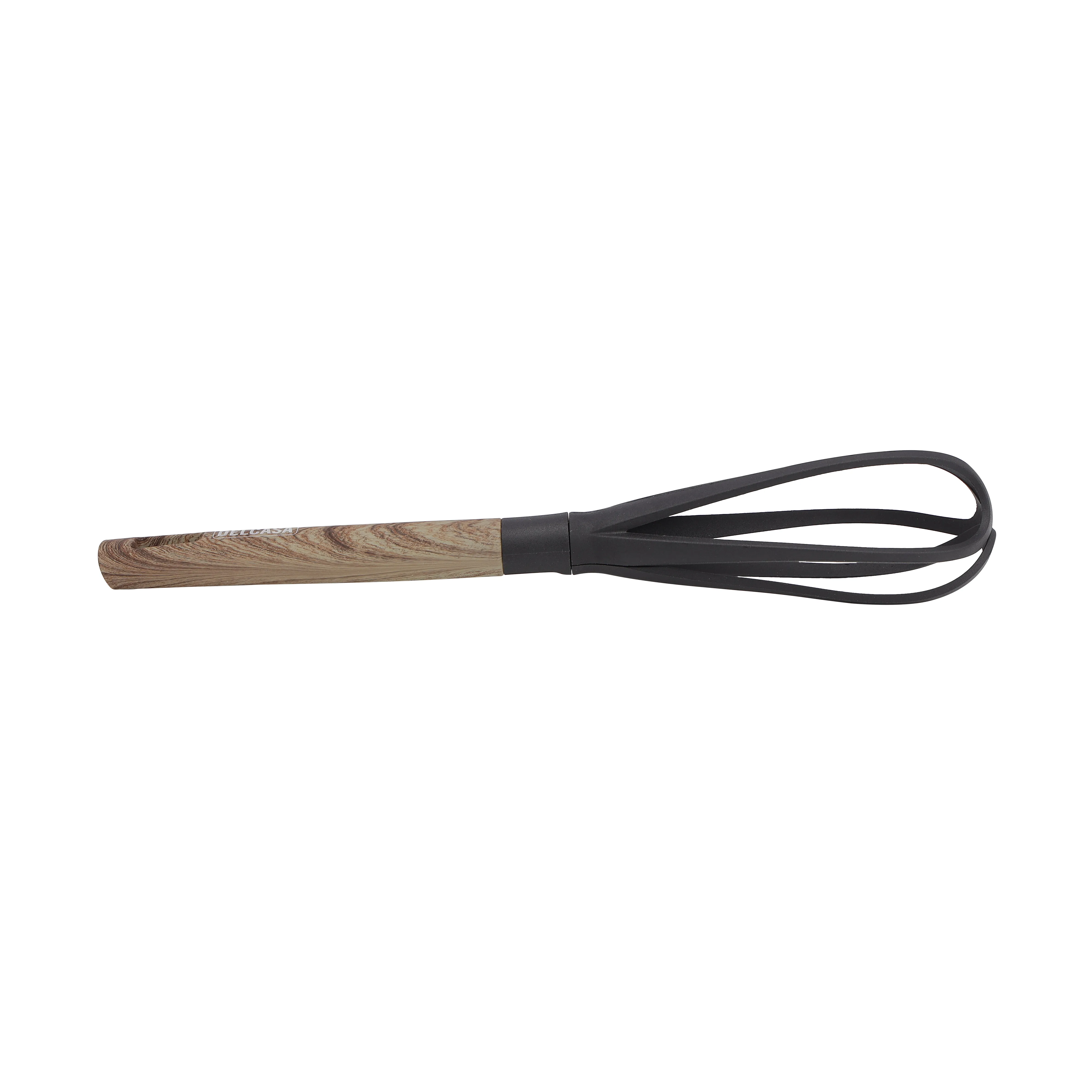 Delcasa Nylon Whisk-Nylon Head with a PP Handle with a Wooden Finish image 2