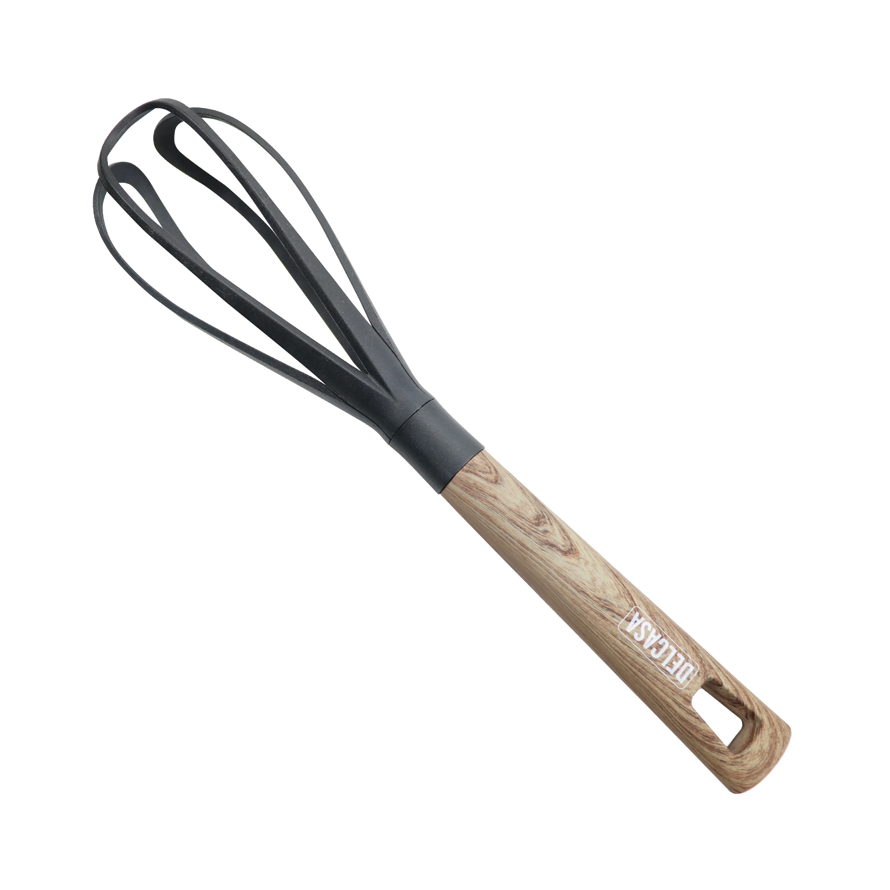 Delcasa Nylon Whisk-Nylon Head with a PP Handle with a Wooden Finish image 5