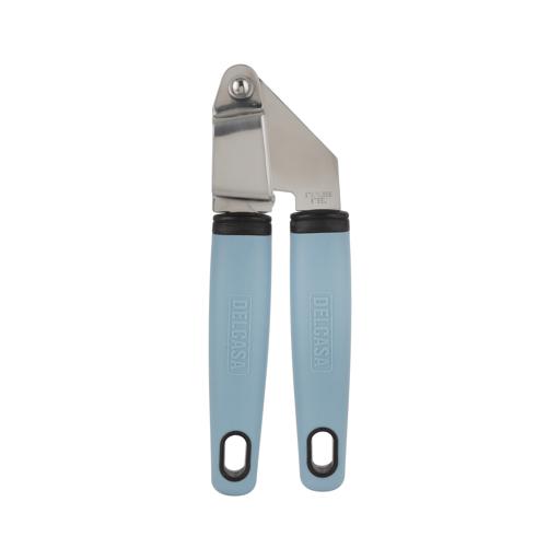 Delcasa Garlic Press Stainless Steel Head with a PP Handle, Silver and Blue