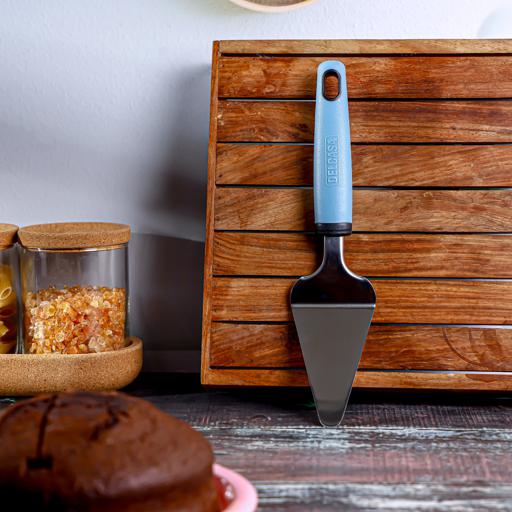 Delcasa Stainless Steel Cake Turner Innovative Design with PP Handle/  Blue and Silver image 2