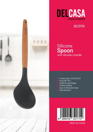 Delcasa Silicone Spoonwith Wooden Hand