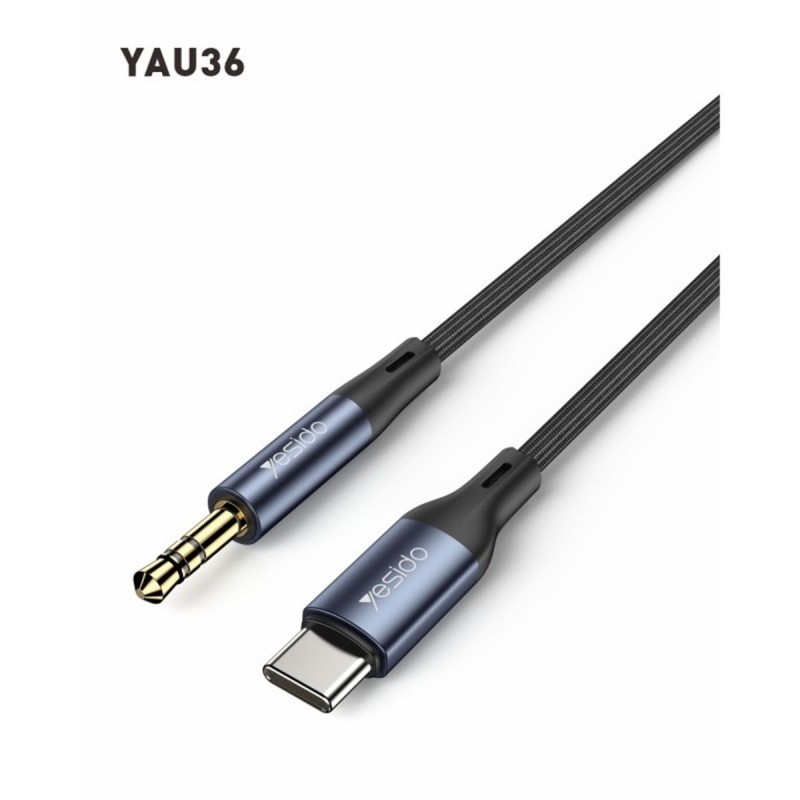 Yesido Cable Aux Audio Adapter Type-C to 3.5mm Port, 1 Meter Length