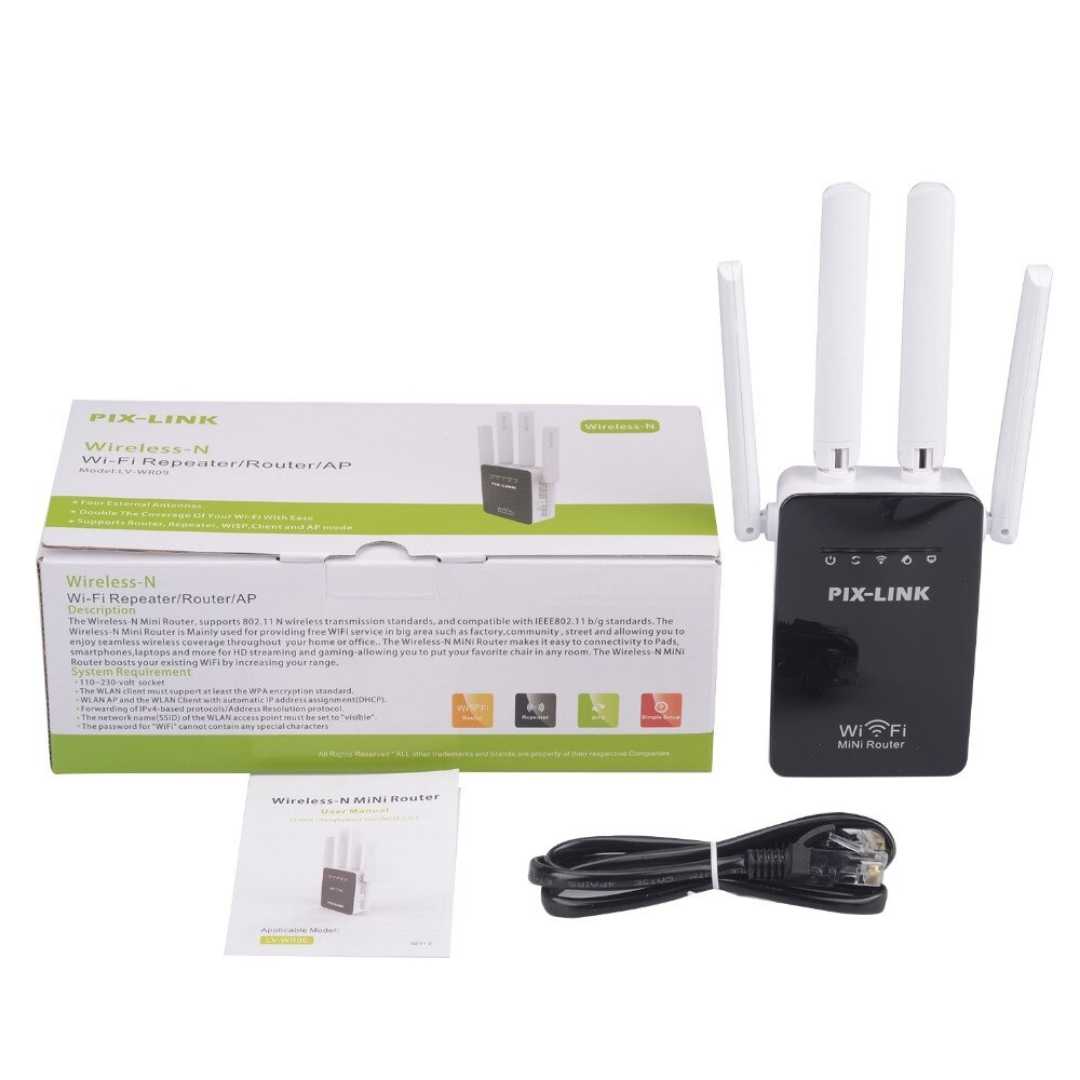 PIX-LINK Wireless-N Wi-Fi Repeater/Router/AP