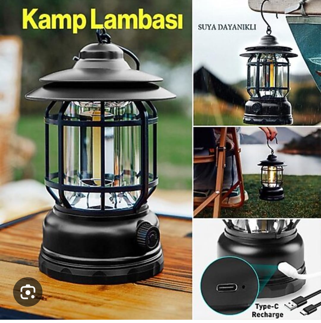 فانوس ضوئي - فانوس LED قابل لإعادة الشحن عبر USB مع خطاف تعليق