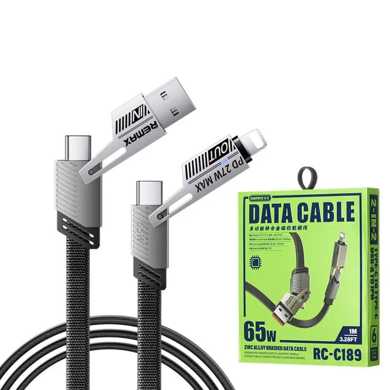 REMAX - RC-C189 - 65W Multi Functional Zinc Alloy Braided Data Cable