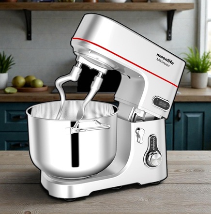 Moonlife Miximoon Silent Stand Mixer (Silver)