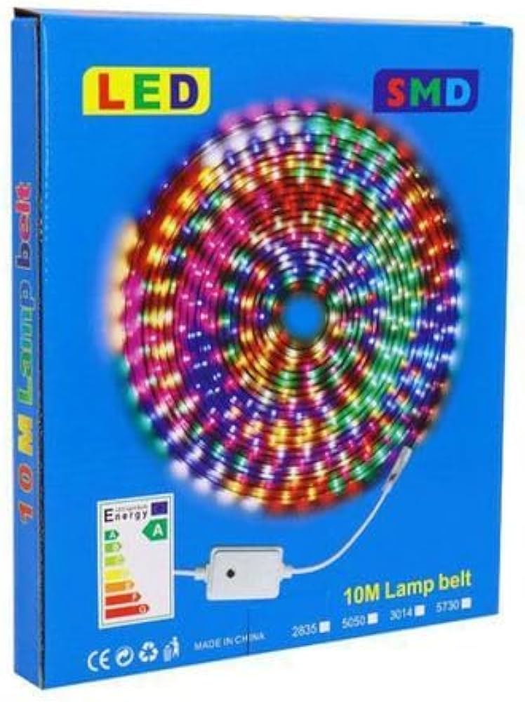 گڵۆپی شریتی LED RGB - 5M - فرەڕەنگ لەگەڵ کۆنترۆڵ 220V دژە ئاو