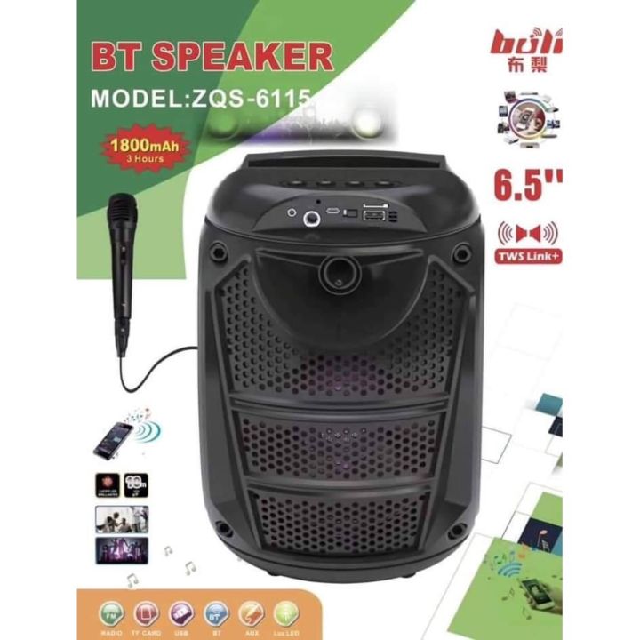 ZQS-6115 Bluetooth Speaker with a wired microphone