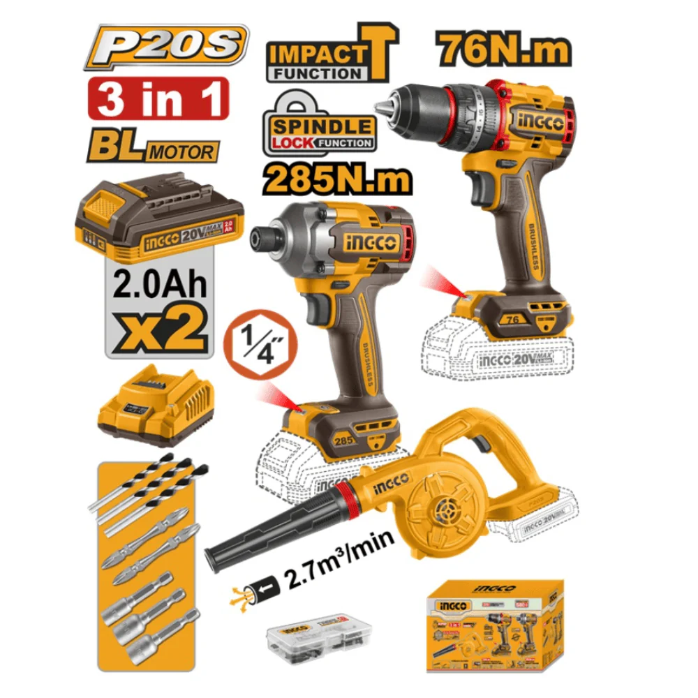 Cordless 3 Pcs Combo Kit
