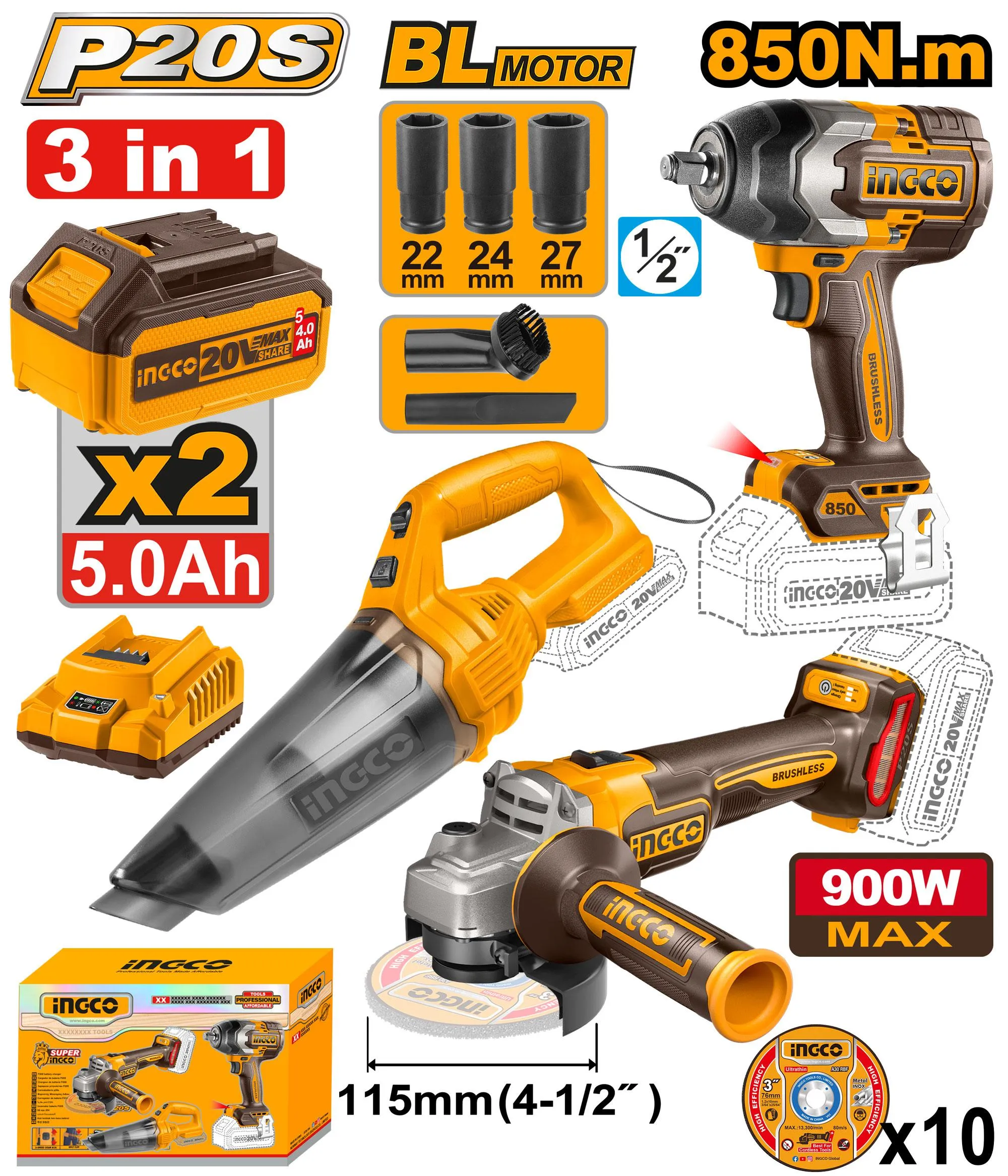 Cordless 3 pcs combo kit
