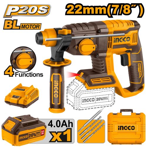 Lithium-ion rotary hammer 20v 22mm