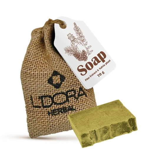 L'DORA HERBAL SOAP with Pine Extract and Salvia, 70g color option
