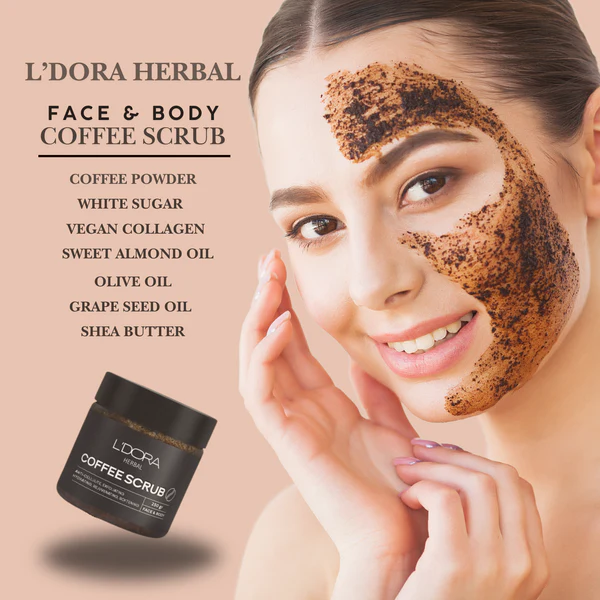 L'DORA HERBAL FACE & BODY COFFEE SCRUB