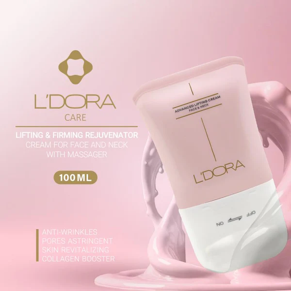 L'DORA LIFTING & FIRMING CREAM FOR FACE AND NECK WITH MASSAGER (100ml)
