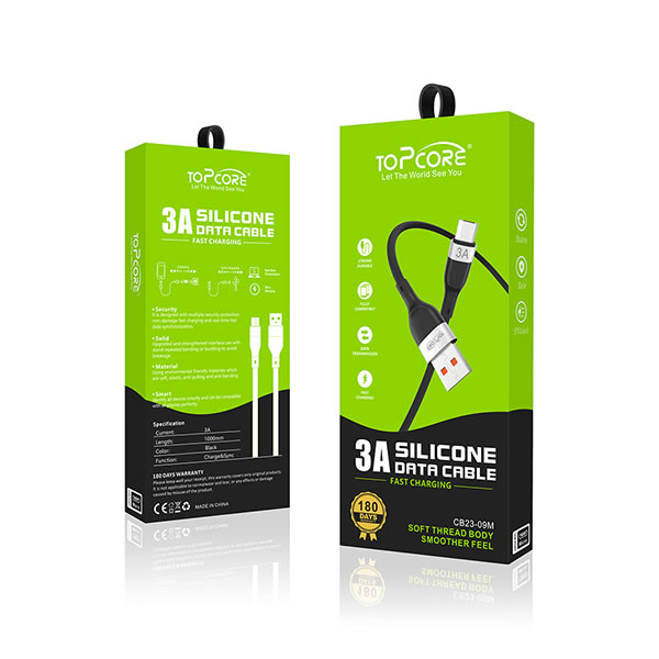 Topcore 3A silicone data cable CB23-09M (micro )