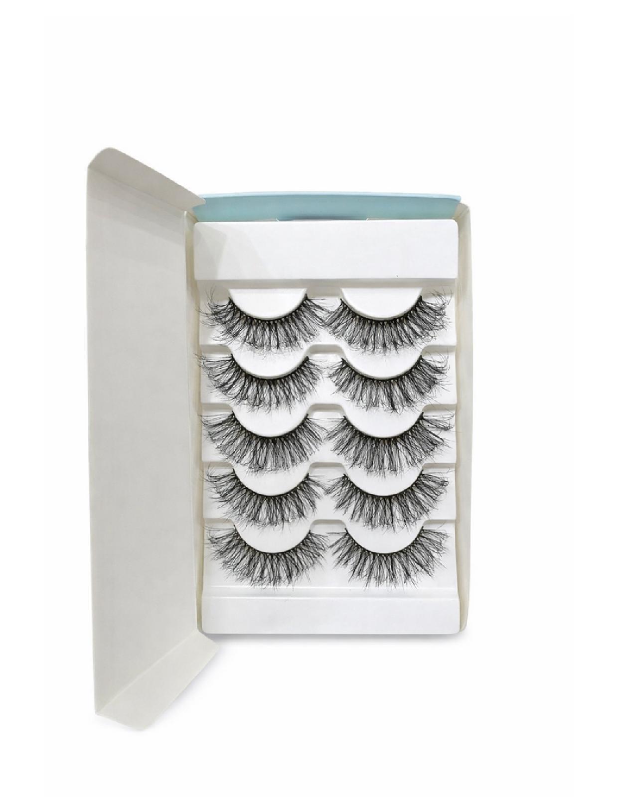 5 Pairs Wispy False Eyelashes – Full & Fluffy Lash Set