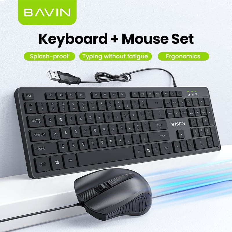 BAVIN G-K-989 Wired Keyboard & Mouse Set / Computer & Laptop Compatible