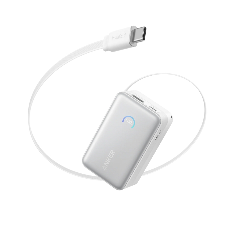 Anker Nano 10,000mAh 45W Portable Charger with Built-in Retractable USB-C Cable