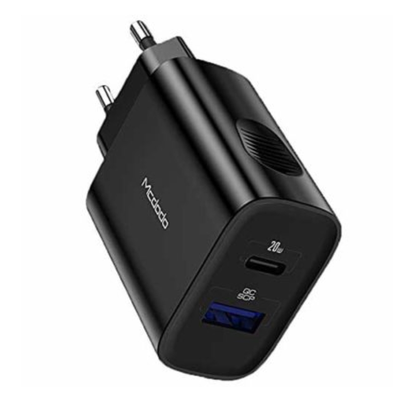 McDodo 20W Charger with 1.2m C-L Cable, Black