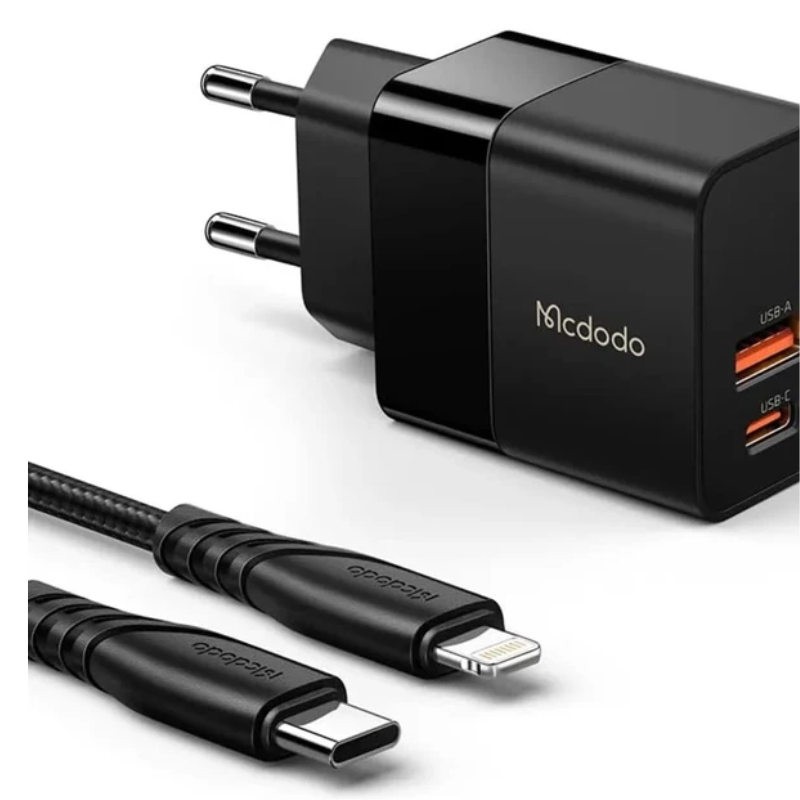 McDodo 20W Charger with 1.2m C-L Cable, Black